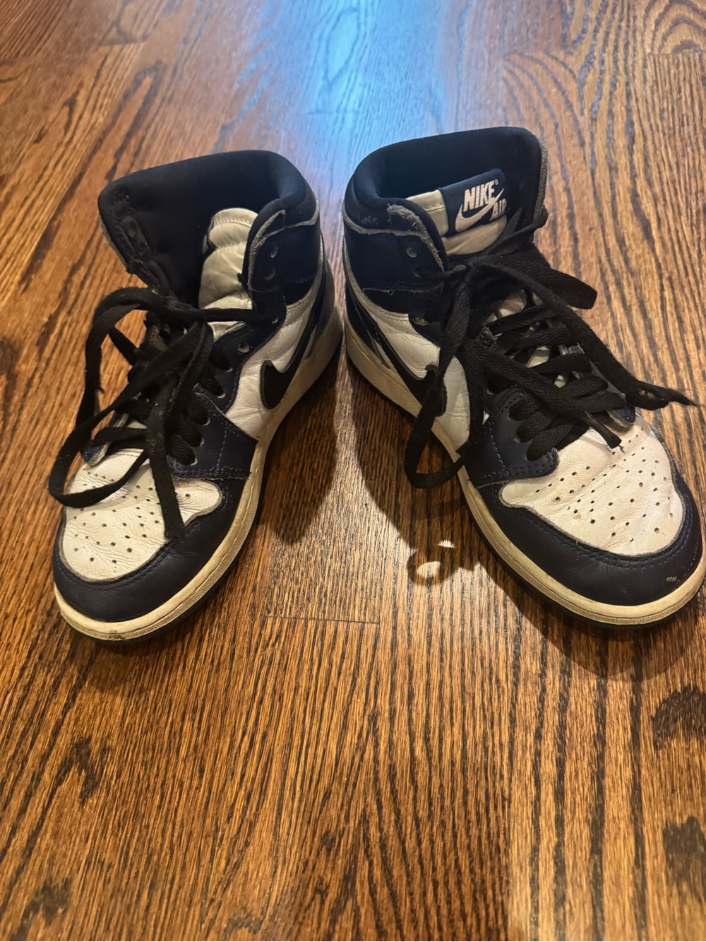 Nike Kids Air Jordan High-Top Sneakers in Navy, Black and White